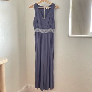 sleeveless deep periwinkle jumpsuit